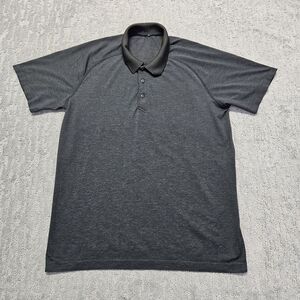 Lululemon Metal Vent Shirt Mens Large Gray Performance Stretch Golf‎ Casual EUC